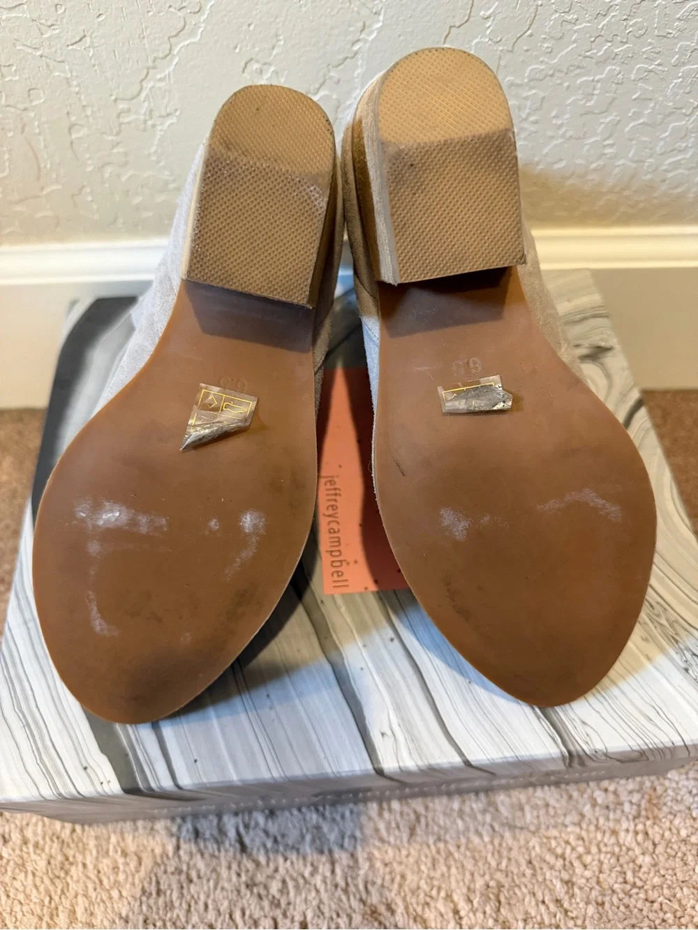 Jeffrey Campbell Taupe Suede Ankle Booties